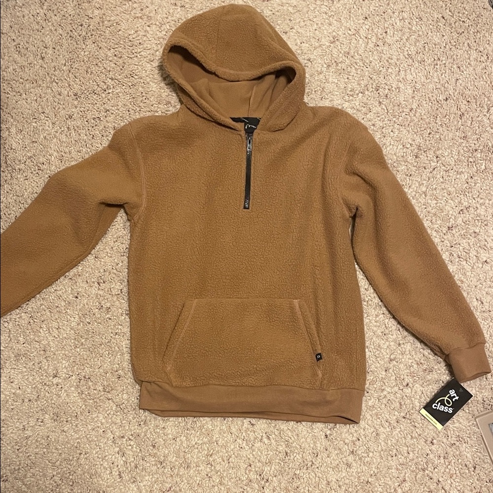 Art Class Tan Zip-Up Fleece Sweater